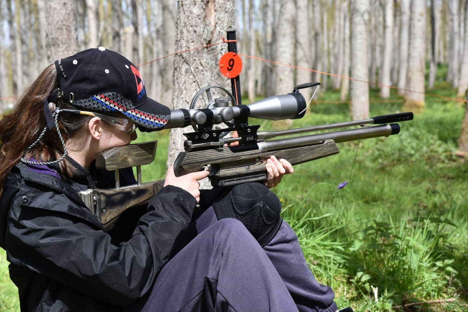 Woman shooting air rifle