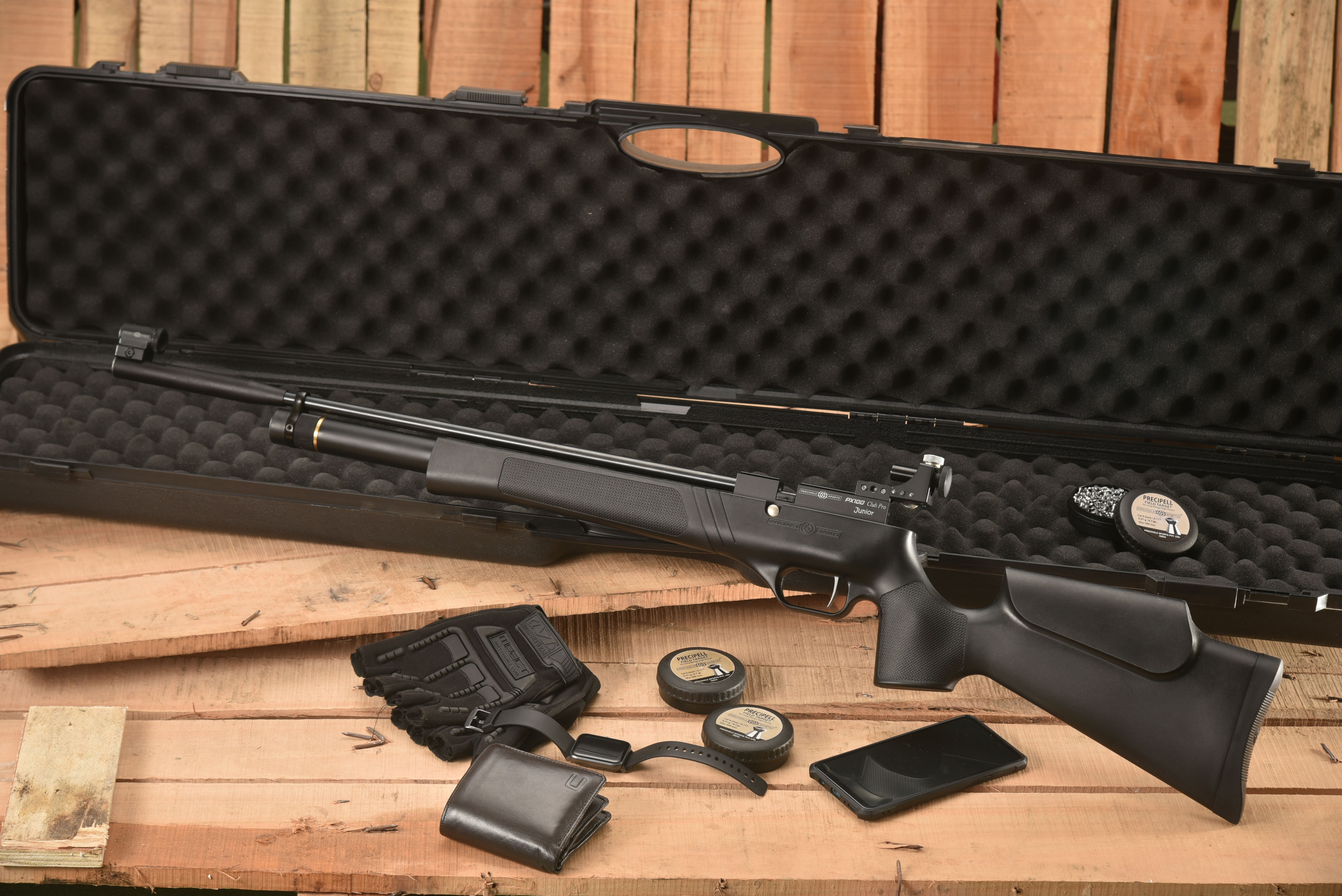 air rifle with case and accessories